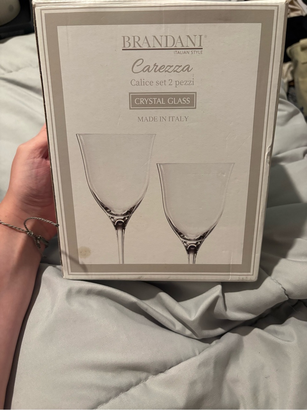 Brandani Carezza 2-Piece Crystal Glass